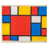 Dutch Acrylic on Canvas Signed Piet Mondrian