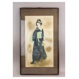 Japanese Woodblock Print on Paper Signed