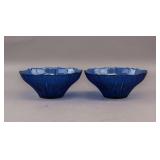 Vintage Cobalt Blue Glass Bowls 2pc