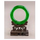 Chinese Fine Green Hardstone Carved Bangle