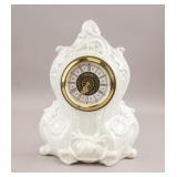 German Porcelain Winding Mantel Clock ALANA