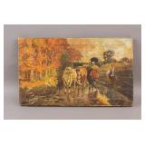 European Oil on Canvas Signed E. Mewes