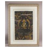 Vintage Tibetan Mixed Media on Silk Thangka