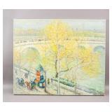 Oil on Canvas Style of Childe Hassam Signed Jordan