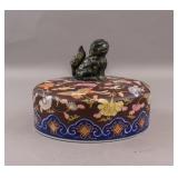 Japanese Satsuma Cloisonne Porcelain Food Cover