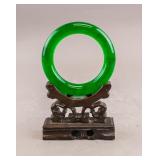 Chinese Fine Green Hardstone Carved Bangle