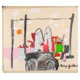 American Acrylic on Canvas Signed Philip Guston