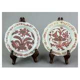 Chinese Copper Red Yuan Era Porcelain Plates 2pc