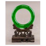 Chinese Fine Green Hardstone Carved Bangle