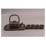 Chinese Yixing Clay Carved Zisha Tea Set