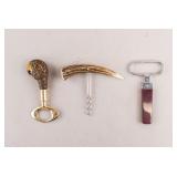 Vintage Corkscrews & Bottle Openers 3pc