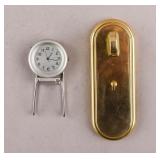 Vintage Crystal Temptations Table Clock Set 2pc