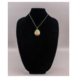 Vintage Handmade Unakite Gemstone Pendant