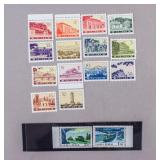 1970s China Monuments & Transportation Stamps 16pc