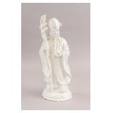Chinese White Porcelain Shou Xing Sculpture