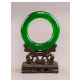 Chinese Fine Green Hardstone Carved Bangle