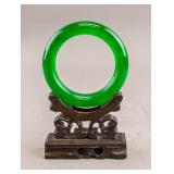 Chinese Fine Green Hardstone Carved Bangle