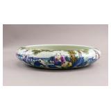 Chinese Blue & White Bulb Pot w/ Qianlong mark