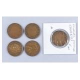 1910s Canada 1 Cent Coins 5pc