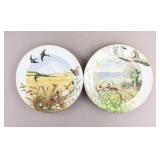 1979 UK Royal Worcester Porcelain Plates 2pc