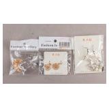 Silver-plated & Rose Gold-plated Earring 3 Pairs