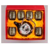 Jingdezhen Black & Gold Porcelain Teapot Set