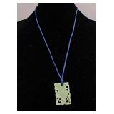 Chinese Hetian Green Jade Carved Pendent