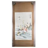 Chinese Embroidery on Silk Scroll Eight Immortals