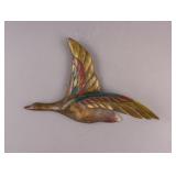 Vintage Wood Carved Goose Wall Hanging