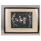 American Framed Lithograph on Paper Signed