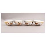Chinese Gilt Porcelain Bowls 4pc w/ Jingdezhen MK
