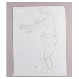 American Pencil on Paper Stamped Atelier Gagnon