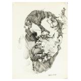 Polish Ink on Paper Signed Zdzislaw Beksinski