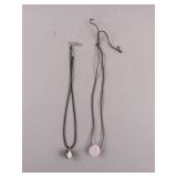 Vintage Quartz & Agate Stone Pendants 2pc