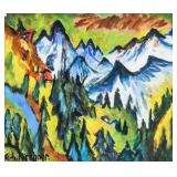 German Oil on Paper Signed Ernst Ludwig Kirchner