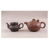 Chinese Pottery Waterpot and Zisha Teapot 2pc