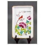 Chinese Republic Era Square Porcelain Saucer