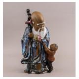 Chinese Pottery Carved Old Man of the South Pole