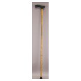 European Yellow Wood Cane with Black Rubber Handle