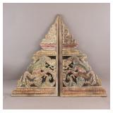 Vintage Thai Wood Carved Panels 2pc