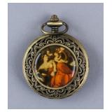 Vintage Omega Painting Pocket Watch