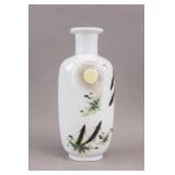 Chinese Fine Famille Rose White Porcelain Vase