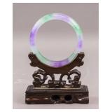 Chinese Green & Lavender Jade Bangle