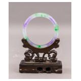 Chinese Green & Lavender Jade Bangle