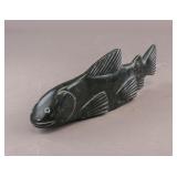 Canadian Inuit Art Green Soapstone Carved Fish