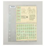 Vintage US S&H Green Stamps Sheets 2pc