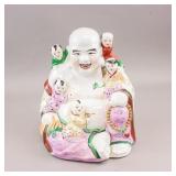 Chinese Porcelain Laughing Buddha Sculpture