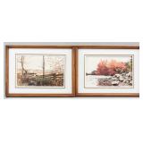 Lot of Two Framed Prints Landscape Scenes