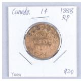 1888 Canada 1 Cent Coin Victoria