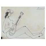 Spanish Ink on Paper Signed Pablo Picasso